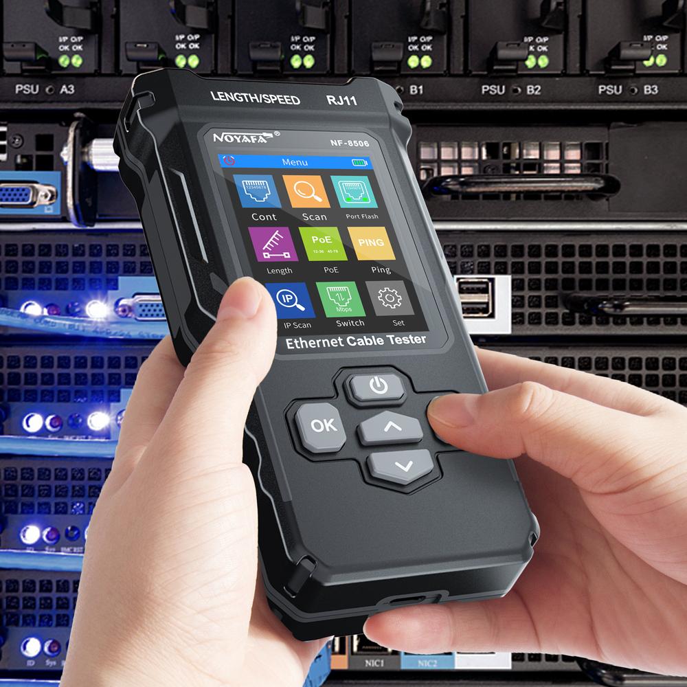 Testeur de câble réseau NOYAFA NF-8506 Prend en charge le test PING/l'analyse IP/la vitesse de port réseau Outil de recherche de câble multifonction
