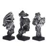 Nordic Simple Abstract Sculpture Figurine Ornaments Silence Is Gold Statue Modern Art Sculpture Home Decoration Christmas Gift