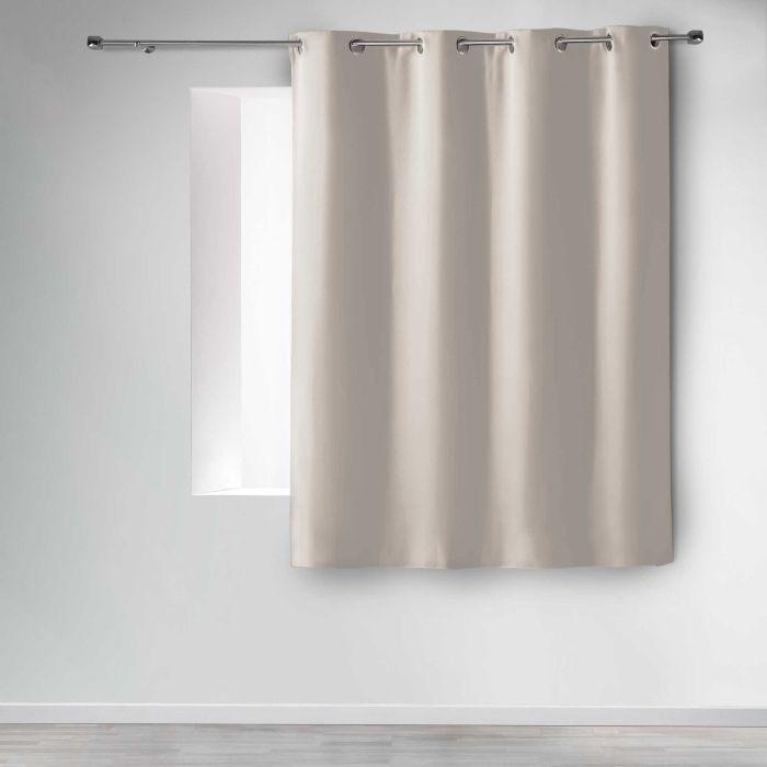 Rideau occultant - Uni - Ecru - 140 x H180 cm - 100% polyester - 8 œillets argent