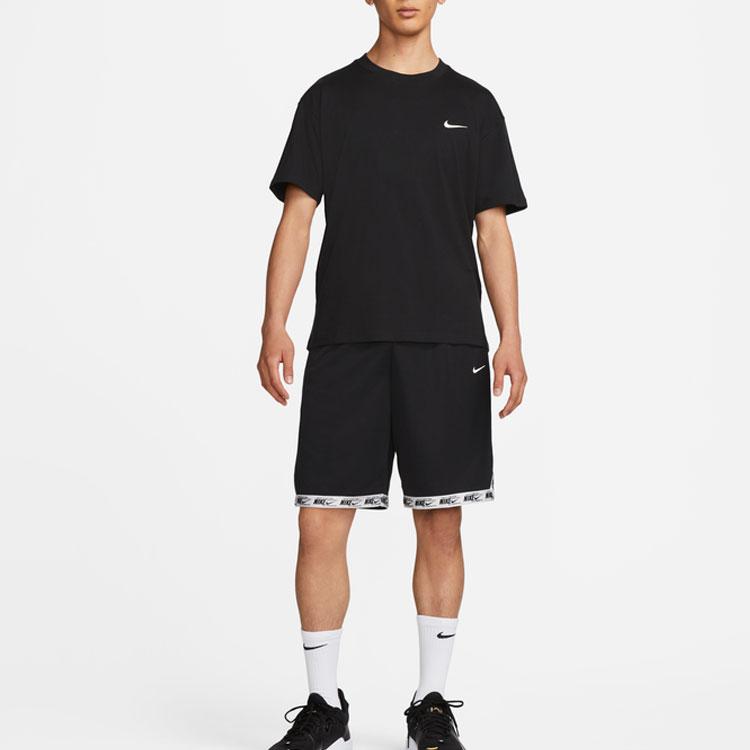 Nike Logo Print Crew Neck Short Sleeve T-Shirt Men Tops Black DZ3028-010