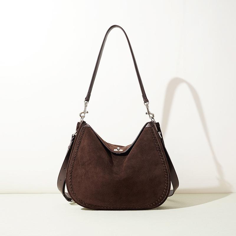 New European and American Retro Commuting Simple Messenger Bag Frosted Cowhide Autumn and Winter Versatile Fashion Leather Shoulder Armpit Bag