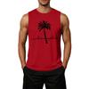Men's Loose Fit Casual Sleeveless Tank Top Palm Tree Graphic Print Summer Muscle Shirt Lightweight Comfortable Activewear