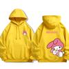 The Spring and Autumn Melody and Kuromi Cartoon Anime Periphery Girl's Hoodie Sweet and Lovely Parent Child Pullover