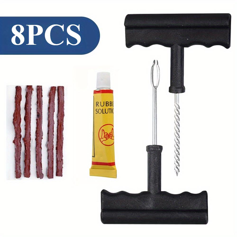 

Durable Wear-Resistant Tubeless Tire Repair Kit Fast Puncture Fix with Rubber Strips, Universal for Cars, Motorcycles & Bicycles