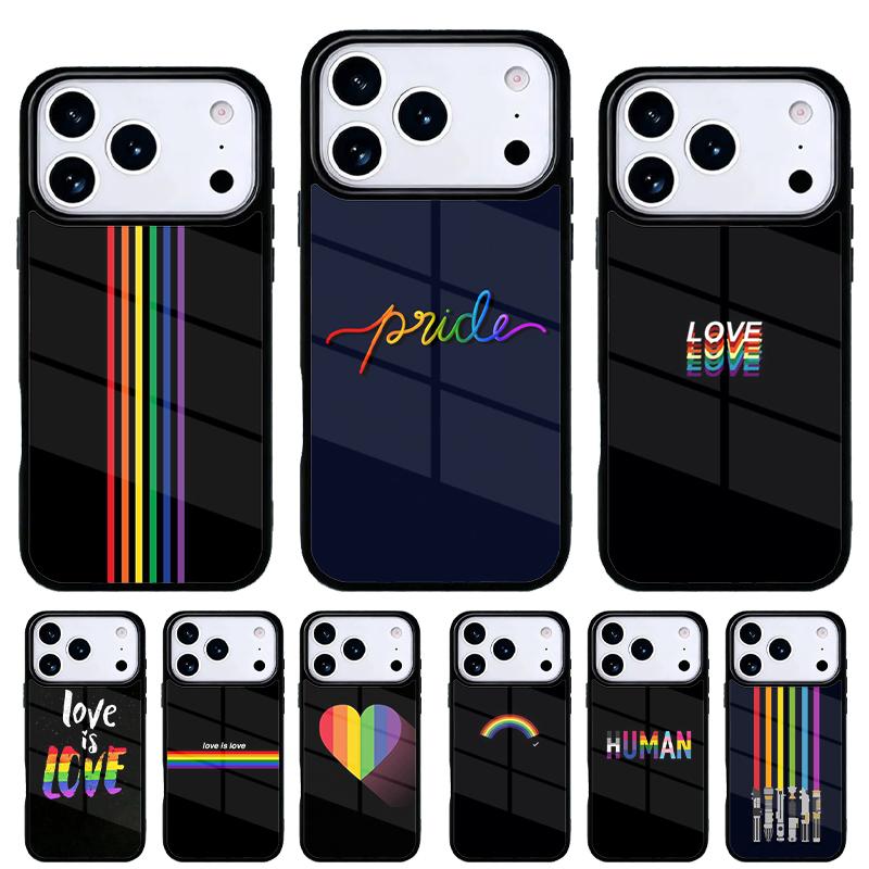 Rainbow Pride Phone Case for iPhone 17 Air 16e 15 14 13 Pro Max Back Cover for 12 11 Pro Coque