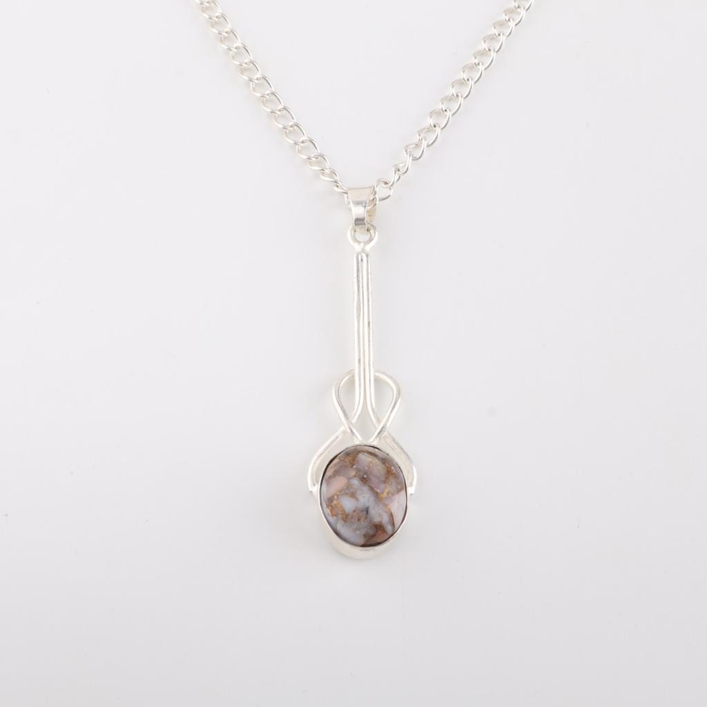 Pink Opal Turquoise Gemstone 925 Sterling Silver Jewelry Handmade Pendant 1.79" PP-60-41