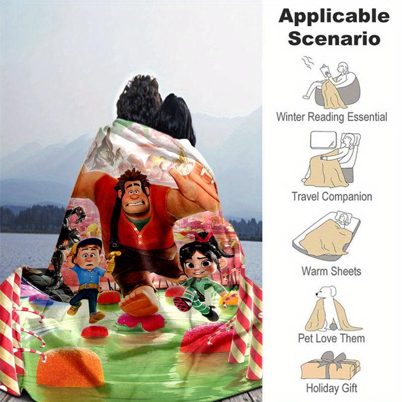 1 pezzo, Ralph Spacca Internet: Coperta per la Casa di Ralph Spaccatutto 2, Coperta per Divano, Coperta da Esterno, Regalo per Amici, Coperta in Flanella