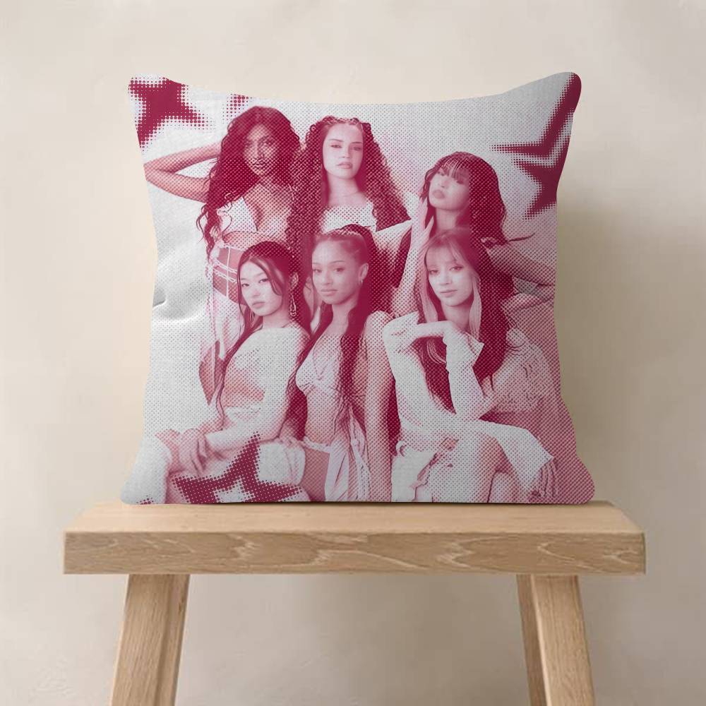 Kpop Heißes Mädchen KKATSEYE Kissenbezug für Schlafzimmer Zimmer und Wohnzimmer Sofa Dekorative Kissenhülle