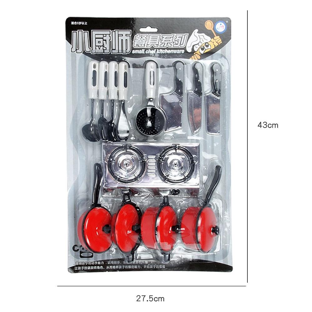 Delightful 13pcs Kid Play House Toy Kitchen Utensils Cooking Pots And Pans Set