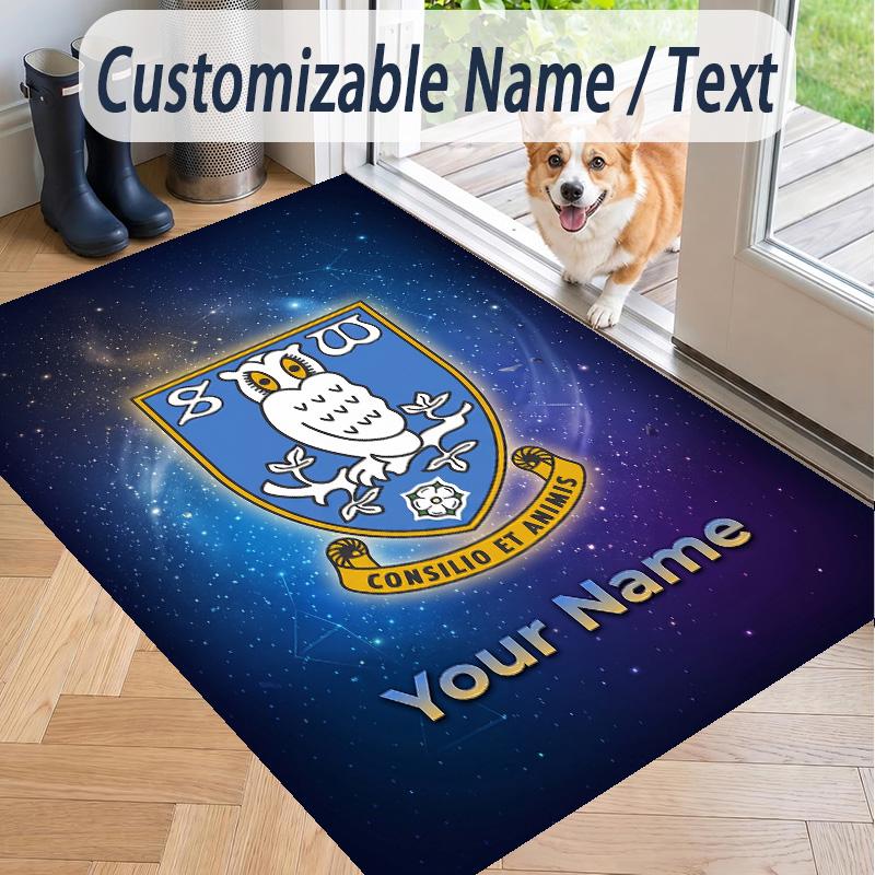 Χαλί με Εκτύπωση Προσαρμοσμένου Κειμένου Sheffield Wednesday FC Αντιολισθητικό Χαλί Δαπέδου Για Διακόσμηση Δωματίου Σπιτιού