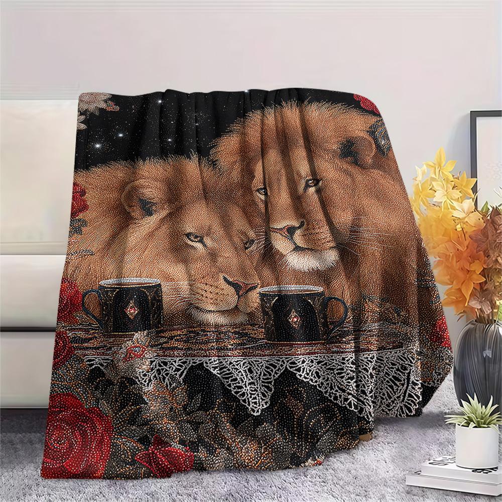 Tiger Print Flannel Blanket, High Quality Comfortable for All Seasons, Home Decor, Warmth and Comfort, Perfect for Christmas Gifts