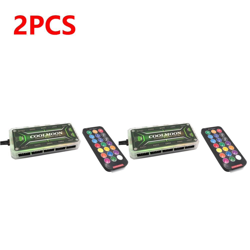 COOLMOON RGB Remote Controller DC12V 5A RGB Cooling Fan Intelligent Controller PC Computer Case Cooling Chassis Silent Fan Hub