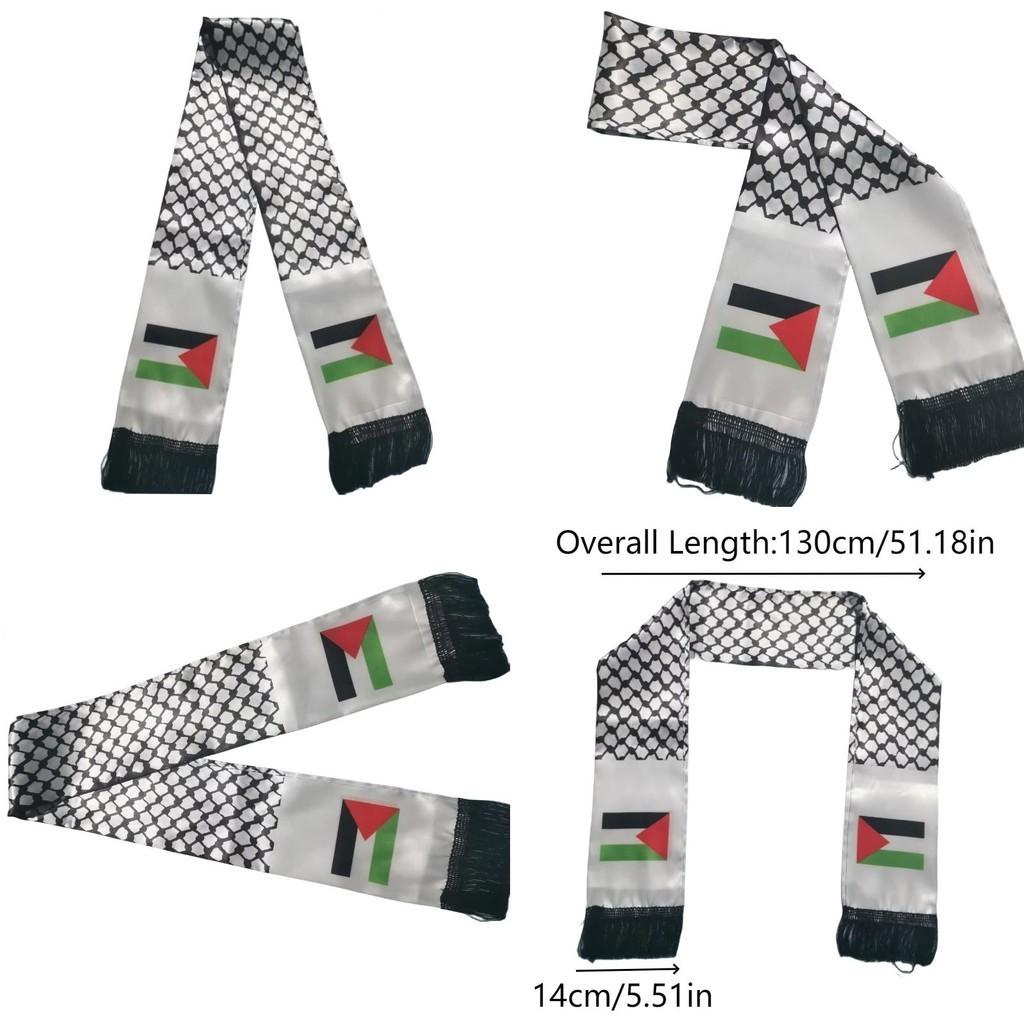 Premium Quality Palestinian Flag Scarf 14*130cm Double Layered Design