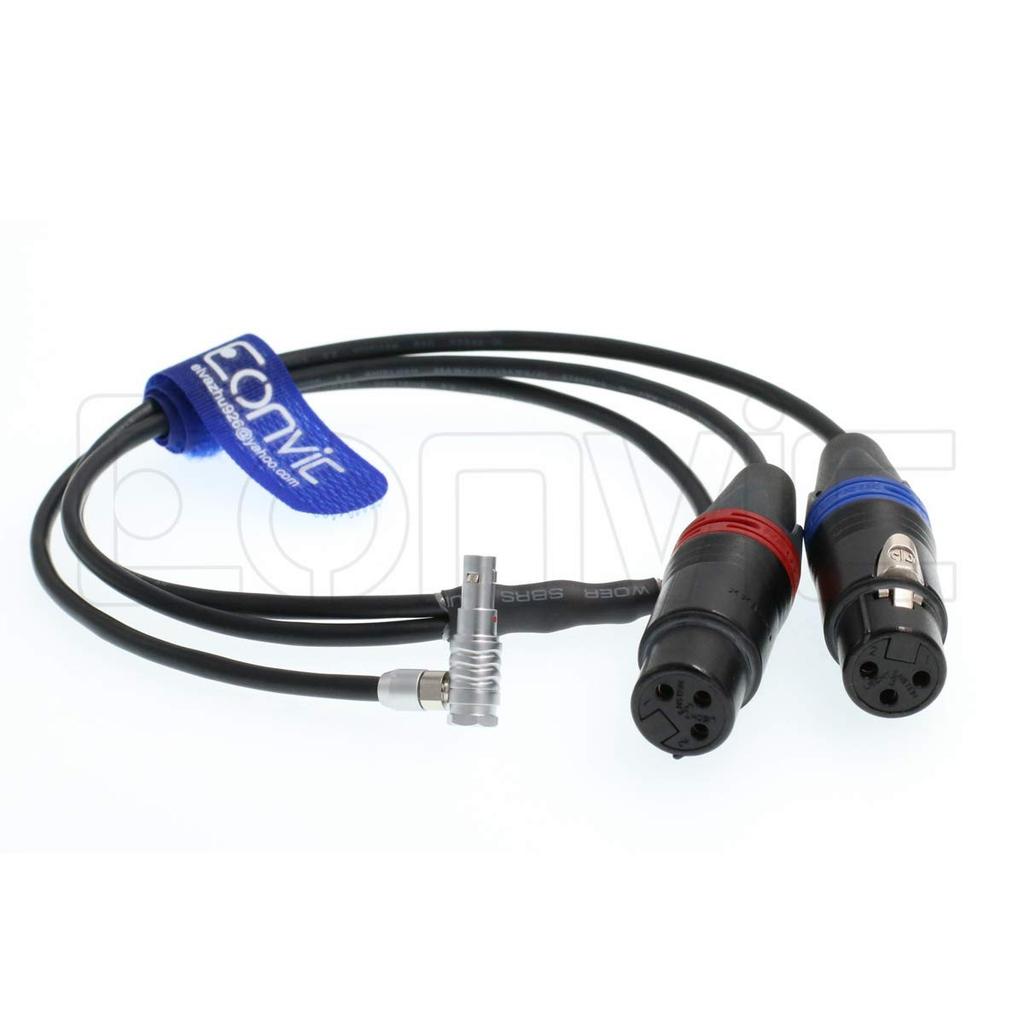 Eonvic Audio Input Cable for Dual Channel Microphone Audio to Arri Alexa Mini Camera 00B 5-Pin Male Right Angle to Neutrik 2x3-Pin XLR Female