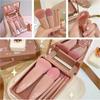 5pcs Travel Size Makeup Brushes Set Mini Makeup Brushes, Small Complete Function Cosmetic Brushes Kit with Case and Mirror5pcs T