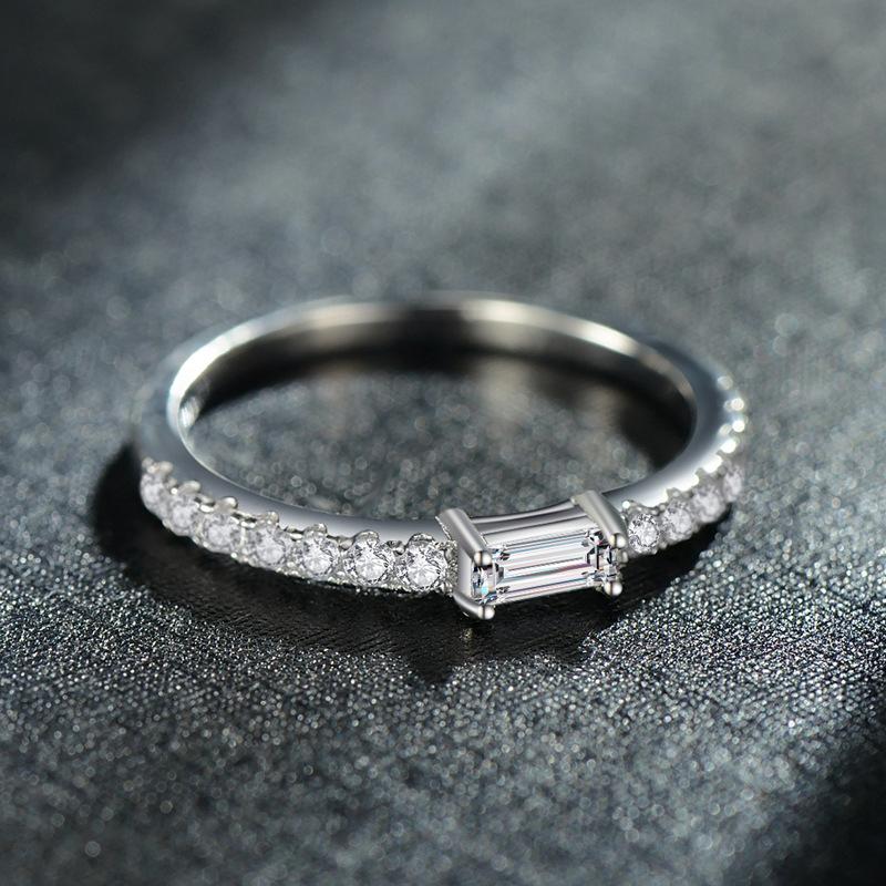 Tancise Classic 925 Sterling Silver Zirkónový prsteň Dámske šperky Svadobný darček na párty