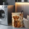 1pc, 2D Flat Printed Dirty Clothes Basket, Cute Highland Cow with Large Capacity Foldable Storage, with a Sturdy Handle, Suitable for Storage In Bedro