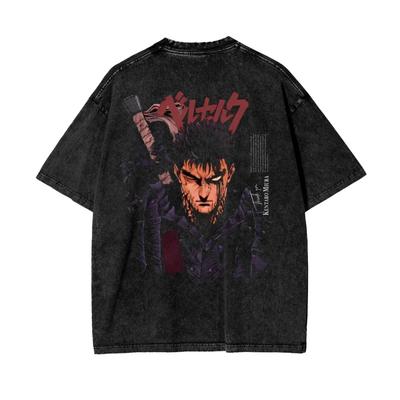 Japonia Anime Guts Berserk Koszulka Vintage Ciemna Anime Koszulka Zniszczony Szermierz Prezent Retro Manga Koszulka Mężczyźni Kobiety Czarny Szermierz Odzież Letnia Nowa Koszulka