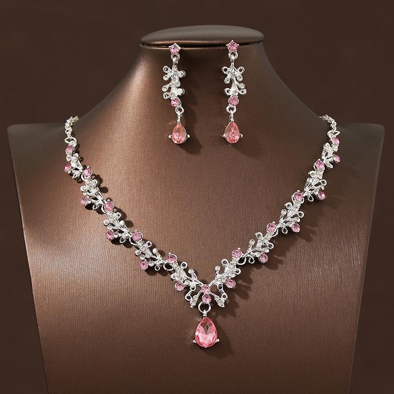 Vintage Black Sparkly Bridal Necklace & Earring Set for Weddings & Parties