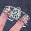 Natürlicher Dalmatiner Jaspis Edelstein 925 Sterlingsilber Armreif Verstellbar Z1h07