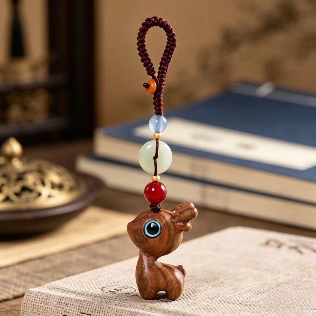 Sandalwood Deer Car Keychain Charm for Men, Women & Couples