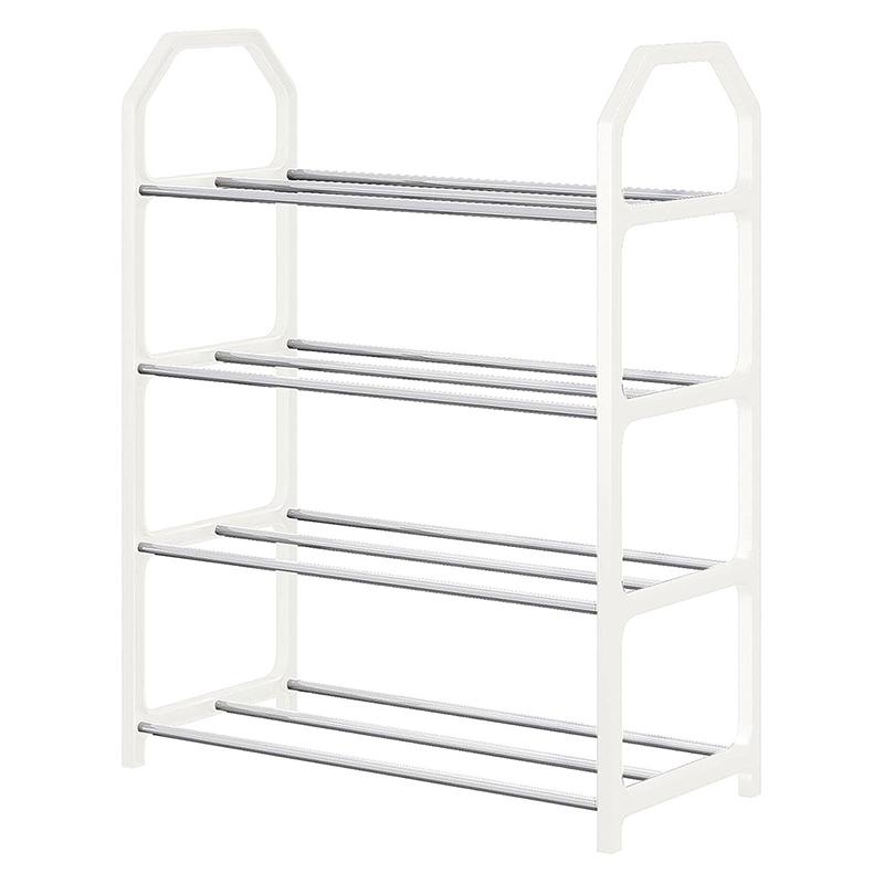 

Простая полка для обуви, 4-слойный органайзер для обуви, подставка-держатель для гостиной, экономящая место, современная сборная полка для обуви белый