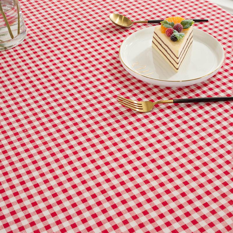 Tablecloth Around-Cotton Linen Tassel Tablecloth, Plaid Round Tablecloth, Red Striped Lattice Table Map, Wedding Cloth Cover