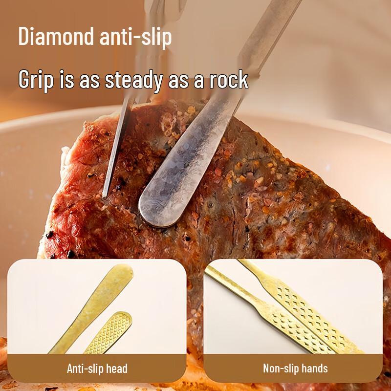 ZhiZhou Food Grade 304 Stainless Steel BBQ Tongs (Small, 2-Pack)