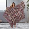 Luxurious Embroidered Fleece Blanket Vintage Style Throw Blanket Warm Soft Bed Cover Decorative Throw For Sofa Couch Gift Idea