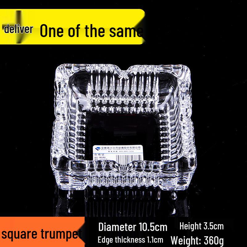 Buy One Get Two: Large Crystal Glass Ashtray for Home, Bedside, or Bar