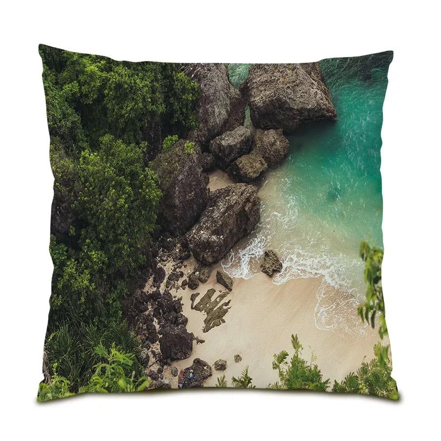 

Чехол для подушки, украшение для гостиной, наволочка с пляжным пейзажем, наволочка с пейзажем, украшение для дома 40x40cm
