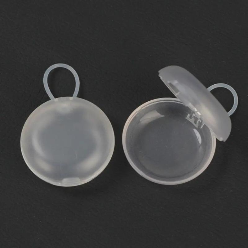 Earphone Box Small Round Box Swimming Earplug Box Plastic Box Transparent Box Storage Box with Lid Storage Box Headphone Bag