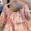 Summer Plus Size WoMan's Ruffled Chiffon Shirt Floral Short-sleeved Large Neckline Loose Chic Blouse Sweet Style