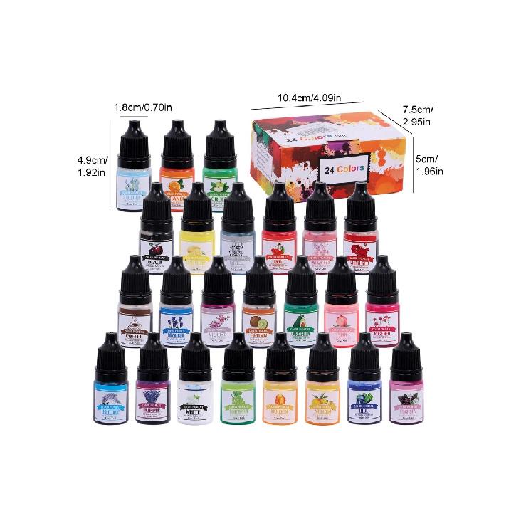24/30Colors 5ml Epoxy Resin Pigment Kits Liquid Colorant Dye DIY UV Epoxy Resin Mold Jewelry Making Accessories Dye Pigment Sets