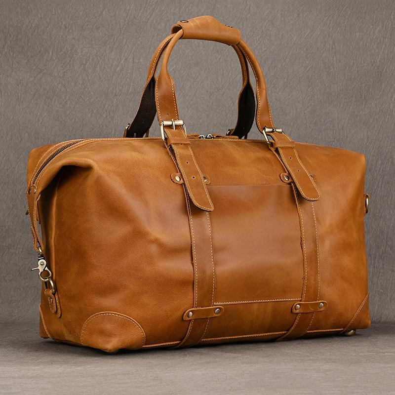 Business Travel Bag Handbag Genuine Leather Male Duffle Bags Airplane Extra Large Luggage Bag On Flights Custom Men Gift Bag
