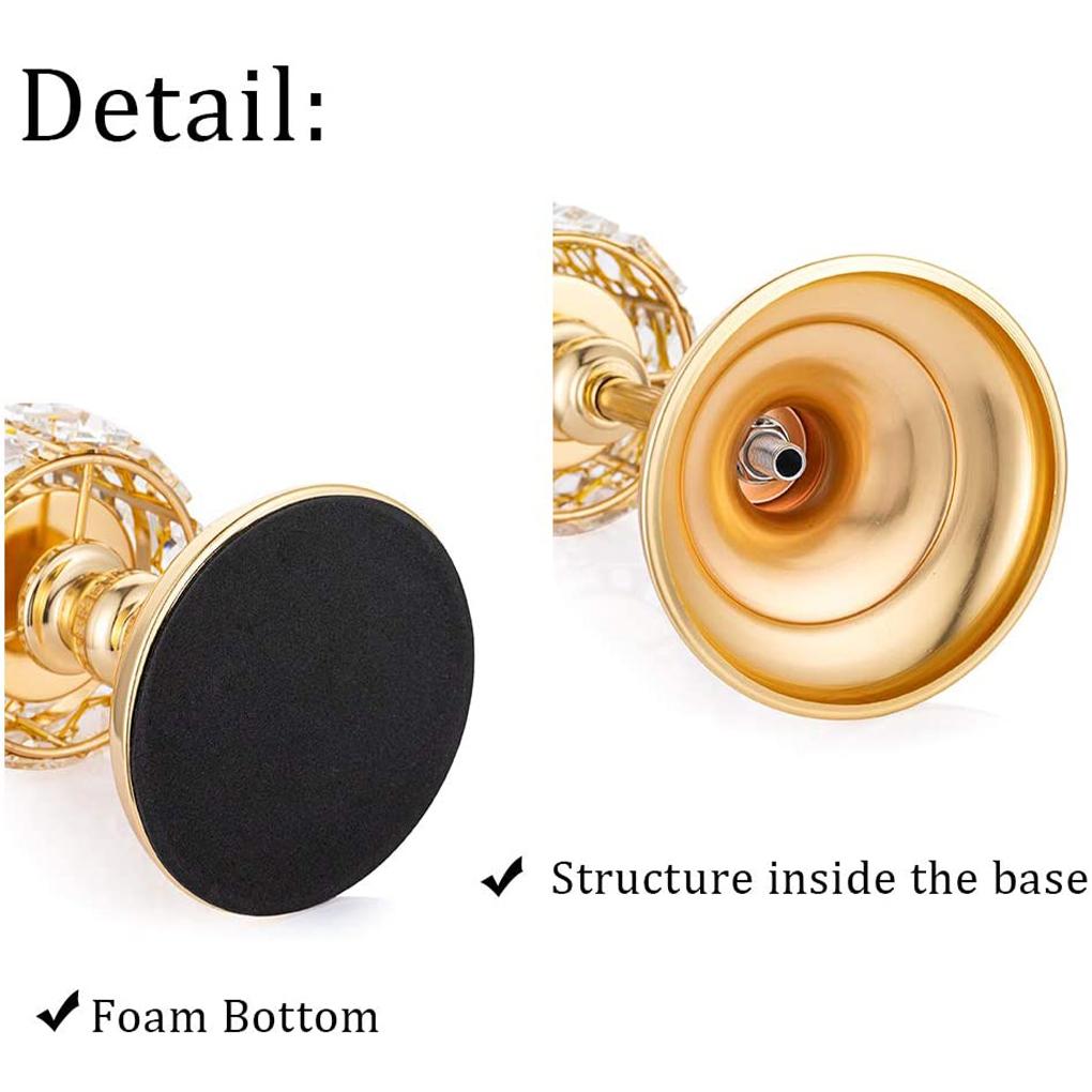YY.Home Crystal Candle Holder Table Centerpiece Gold Wedding Party Candlestick Home Tabletop Stand Gift Decoration