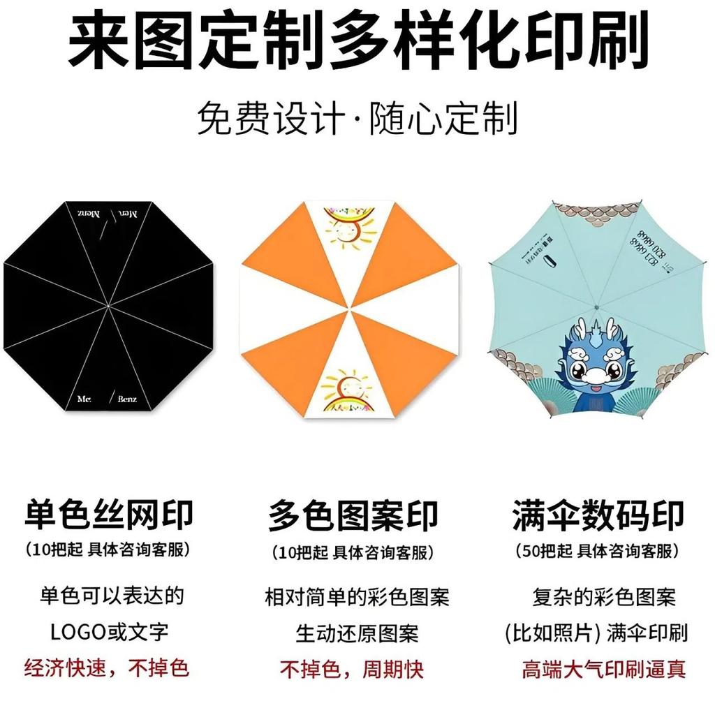 Umbrella Customized Manual Automatic Folding Umbrella Sunscreen Umbrella Weather and Rain Business Advertising Umbrella Wholesale Printable LOGO