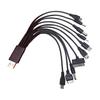 10-in-1 Multi-Device Charging Cable 23cm PVC Tangle-Free Cord Universal High Toughness Data Cable for Most Phone
