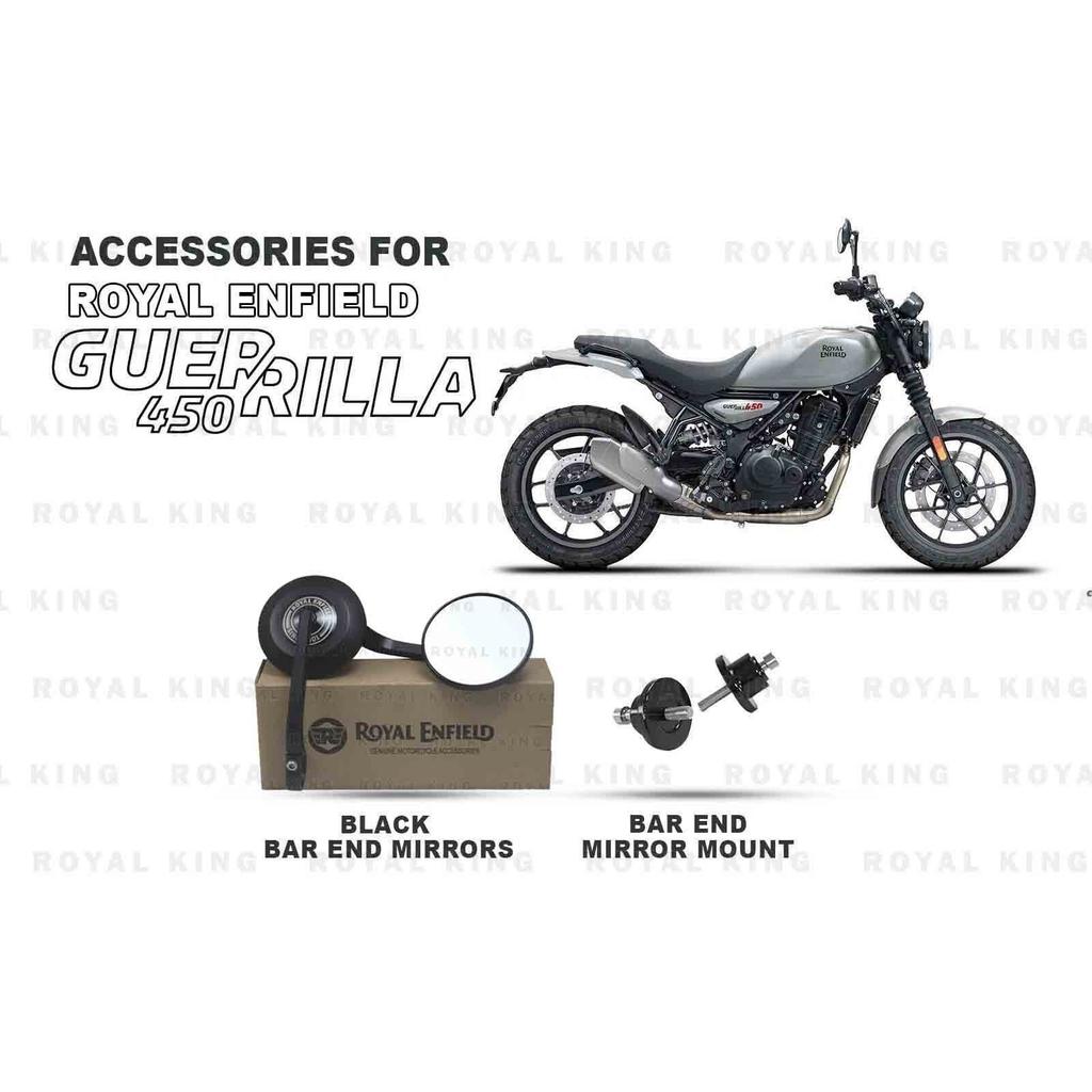 Royal Enfield Guerrilla 450 "Black Bar End Mirror With Mount" Pair