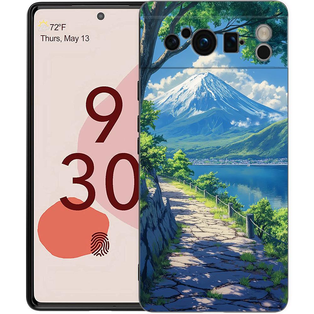 Handyhülle Für Google Pixel 8 7 6 Pro 8A 7A 6A TPU Hülle Weiches Silikon Stoßfest Schwarze Abdeckung Landschaftskunst