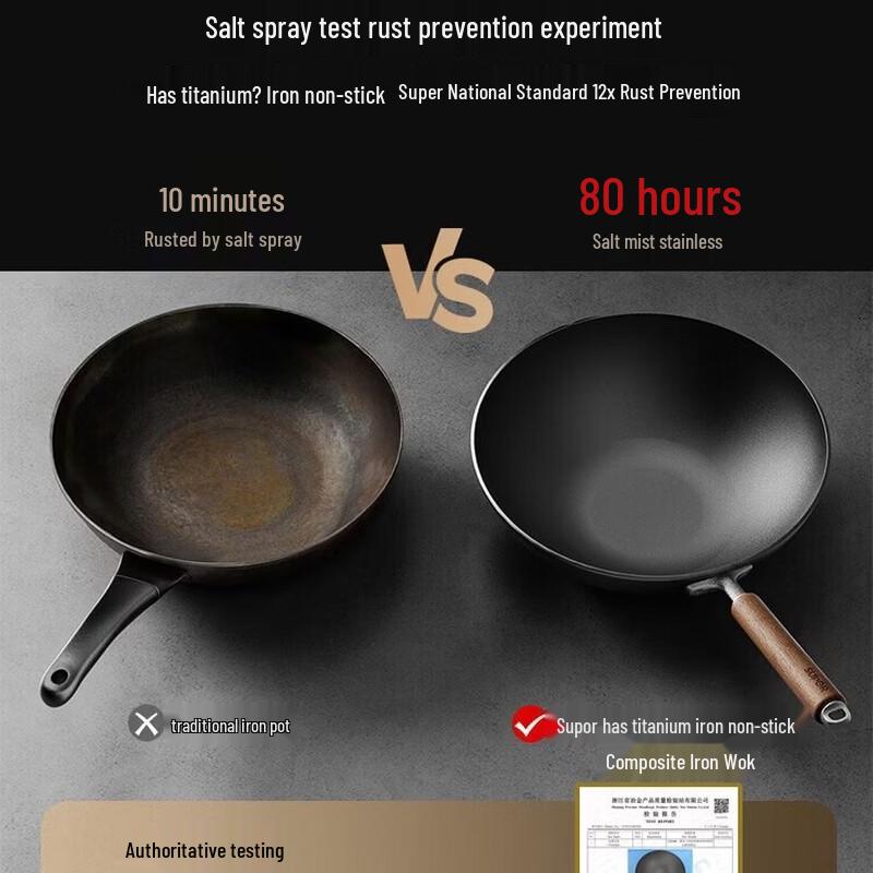 SUPOR 32cm Titanium Iron Non-stick Wok