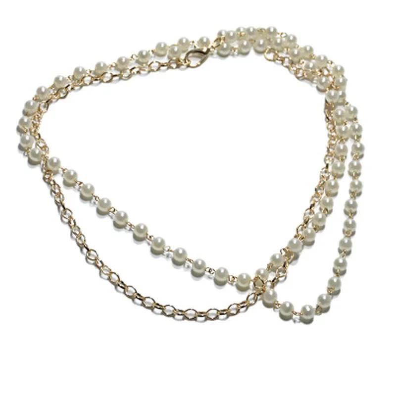 Fringe Imitation Pearl Belt Female Vintage Dress Waist Chains Ladies Designer Dresses Chains Fashion Accessories for Women