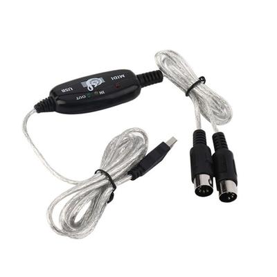 For Keyboard PC MIDI Interface USB In Out for Electric Piano MIDI To USB Cable MIDI Cable Drum Adapter USB IN-OUT Converter