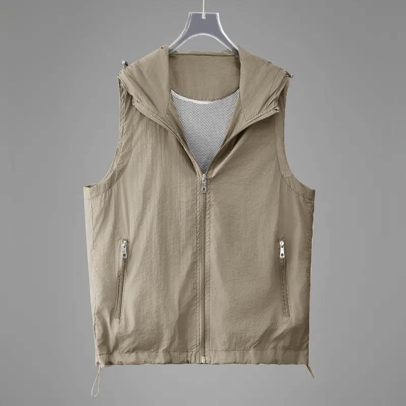 Vest for Women Cotton Sleeveless Tops Leisure Hooded Solid Color Thin Breathable Oversize Casual Vest