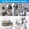 Upgraded Shower Caddy Adhesive Replacement,Strong Adhesive Hooks for Shower Caddy, Waterproof Shower Shelf Adhesive, Shower Adhesive Strips for