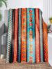 Bohemian Tribal Flannel Throw Blanket  Soft AllSeason Couch Camping Travel Blanket  Teal Blue Orange Red Black White