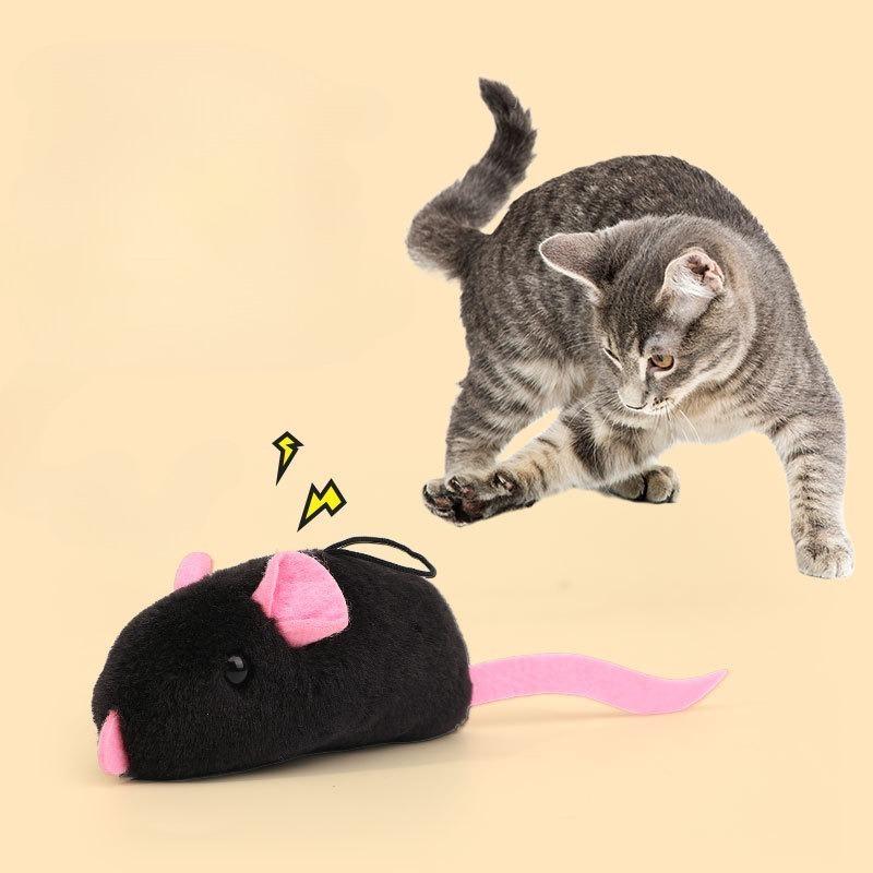Plush Cat Toy Squeaky Simulation Mouse Interactive Kitten Chew Toy Kitten Self-Playing Plush Toys Cat Accessories