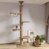 Space-Saving Solid Wood Cat Tree Tower: Climbing Frame, Bed, and Jumping Platform for Small Apartments