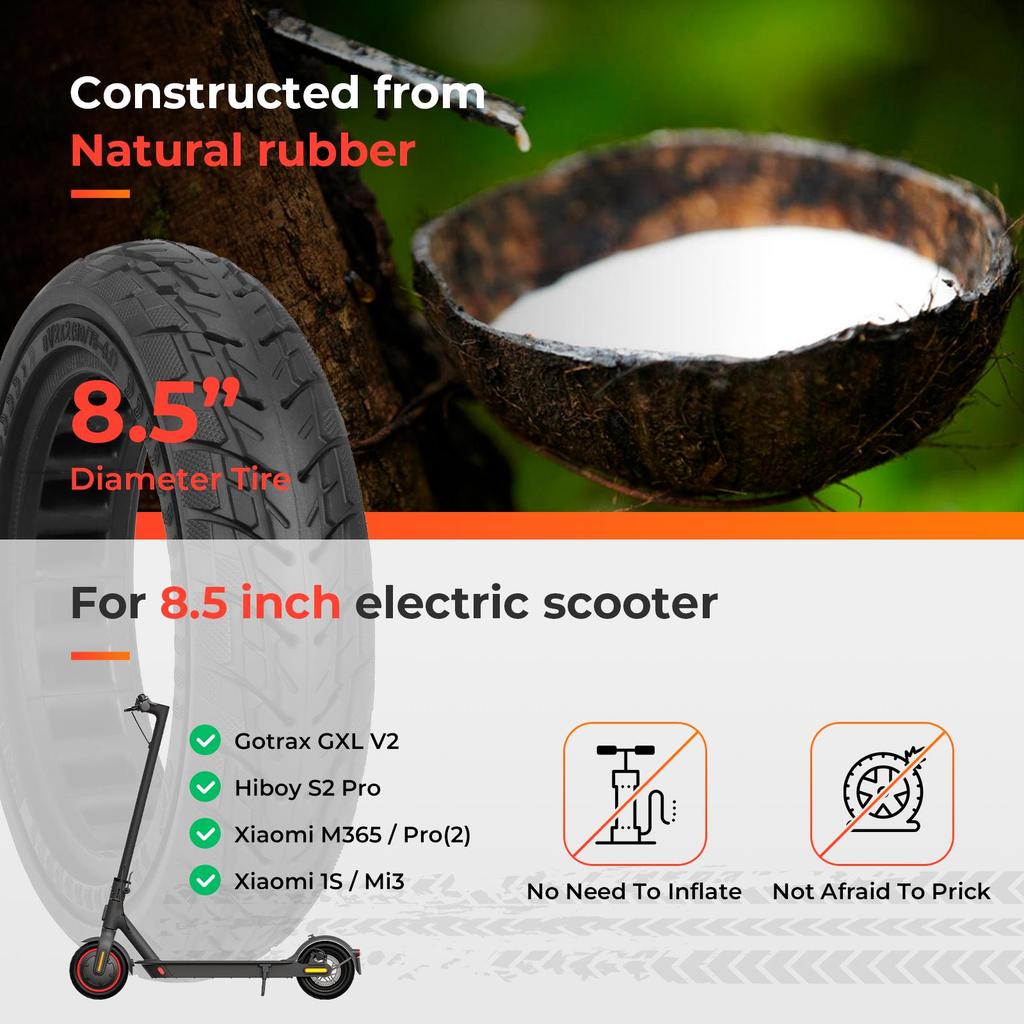 Balck Ulip 8 1/2*2(50/75-6.1) Off-road Solid Tire for Xiaomi Scooters