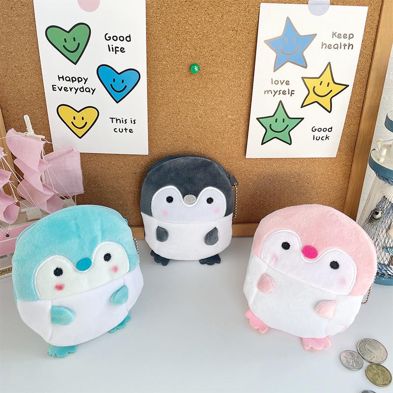 Entzückendes Plüsch-Pinguin-Münzfach Niedlicher Kabel-Organizer Geldbörse Geschenkbeutel für Kinder und Erwachsene